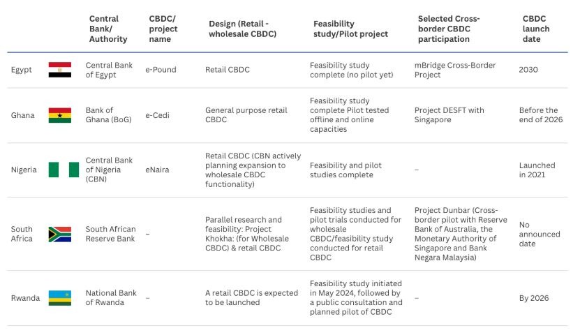 Several African countries have already piloted CBDCs, while others are still in the research phase.