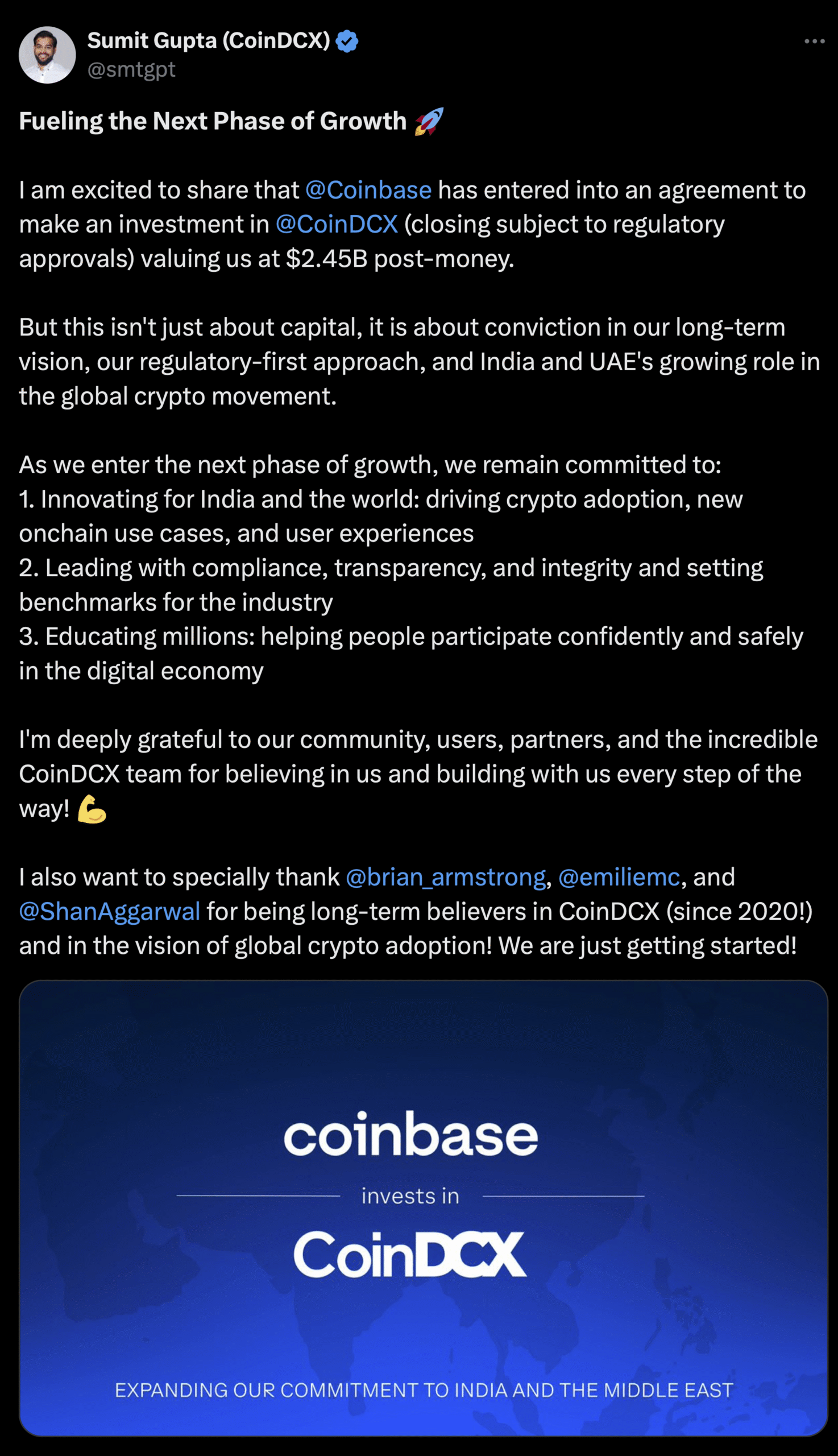 Sumit Gupta post on X (Formal Twitter)