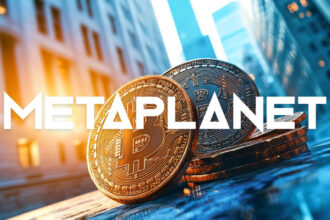 Metaplanet logo with Bitcoin representation symbolizing the company's $600M Bitcoin acquisition