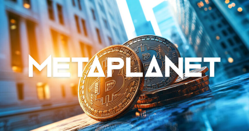 Metaplanet logo with Bitcoin representation symbolizing the company's $600M Bitcoin acquisition