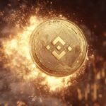 BNB logo with network statistics chart showing all-time high