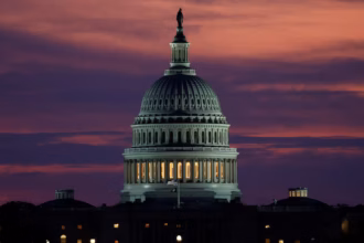 Bitcoin and Ethereum price charts showing stabilization amid U.S. government shutdown