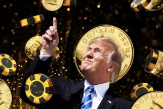 Donald Trump speaking at cryptocurrency conference