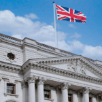 HMRC UK building with UK crypto tax warning letters concept