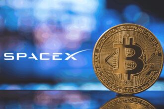 SpaceX Bitcoin transfer highlighted on digital currency wallet interface