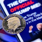 Trump memecoin logo with Republic.com interface