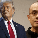 Binance co-founder CZ discussing Trump pardon in news interview