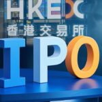 Bitkub logo with Hong Kong financial district background, symbolizing Bitkub Hong Kong IPO