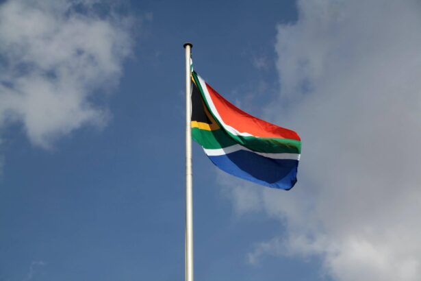 South Africa Reserve Bank headquarters with digital assets chart